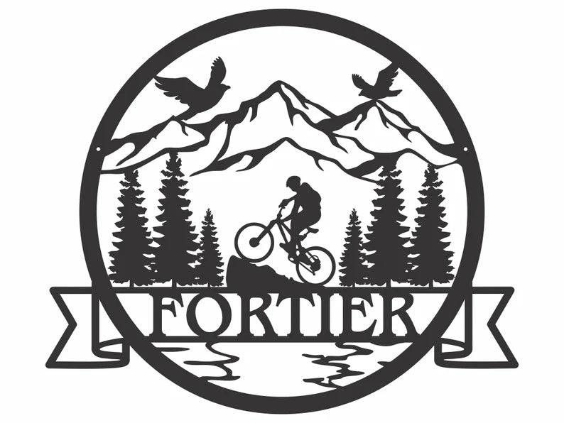 Custom Metal Mountain Bike Wall Art - Metal Wall Hanging