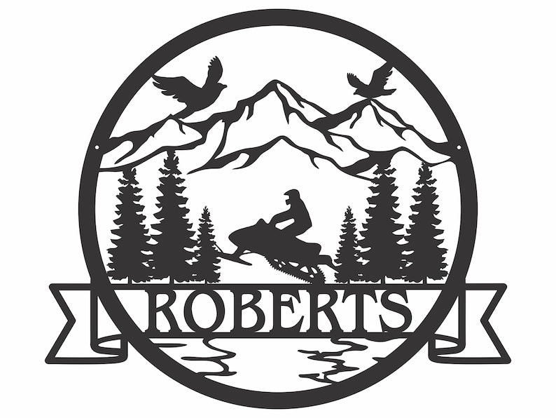 Custom Snowmobile Sign Metal Wall Decor, Outdoor Metal Sign