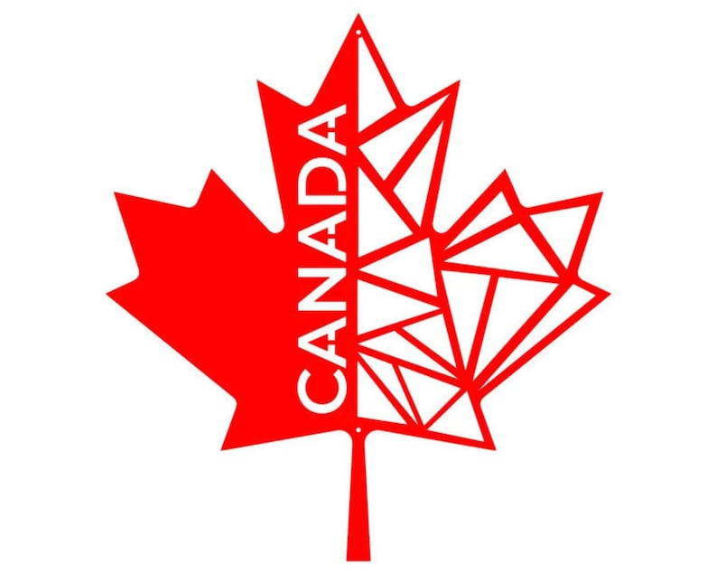 Maple Leaf Canada Sign Wall Art, Maple Leaf Art Above Bed Decor
