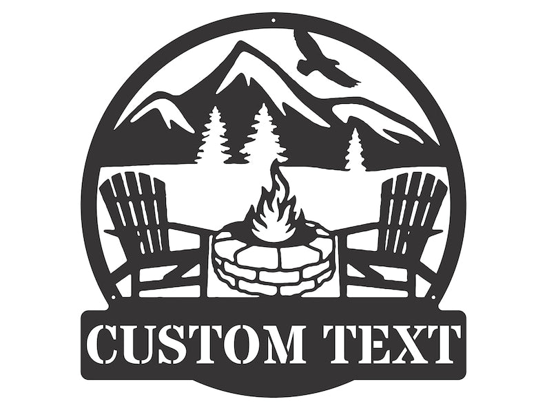 Custom Fire Pit Sign Metal Wall Art, Camping Wall Art