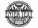 Metal Backyard BBQ Sign, Laser Cut Personalized Bbq Kitchen Wall Decor