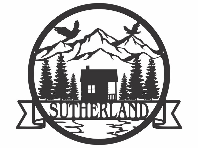 Metal Cabin Wall Signs, Natural Wall Decor Ideas, Metal Wall Art of Mountains