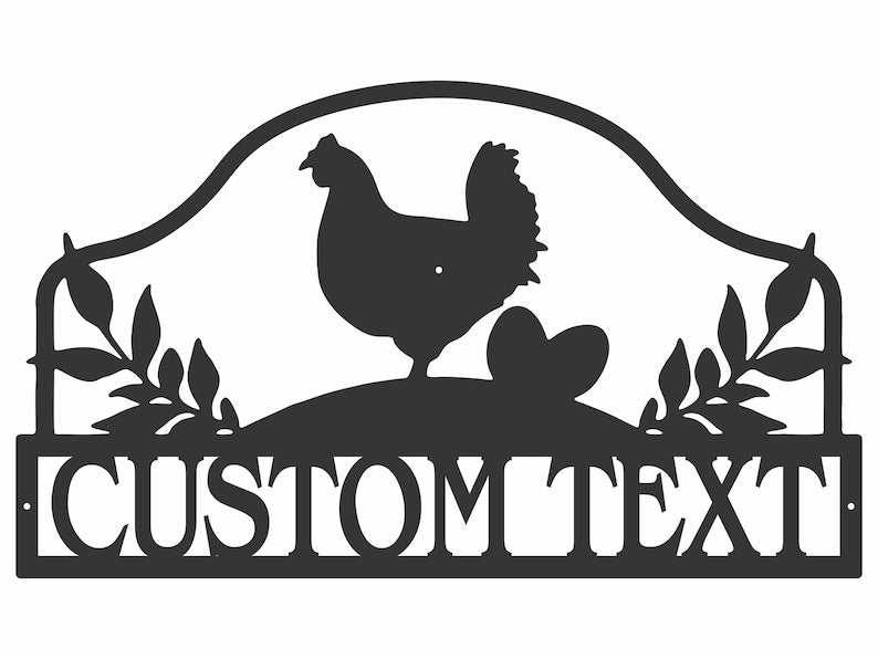 Metal Chicken Sign, Custom Chicken Wall Art