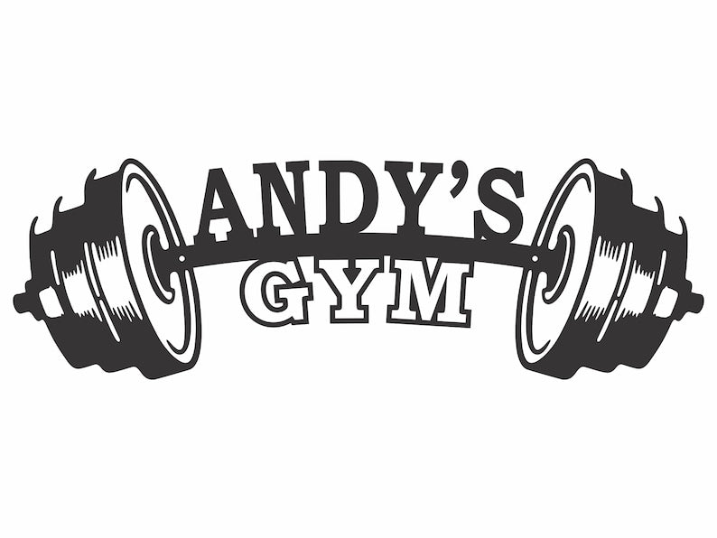 Gym Sign Metal Wall Art, Andy's Home Fitness Wall Art