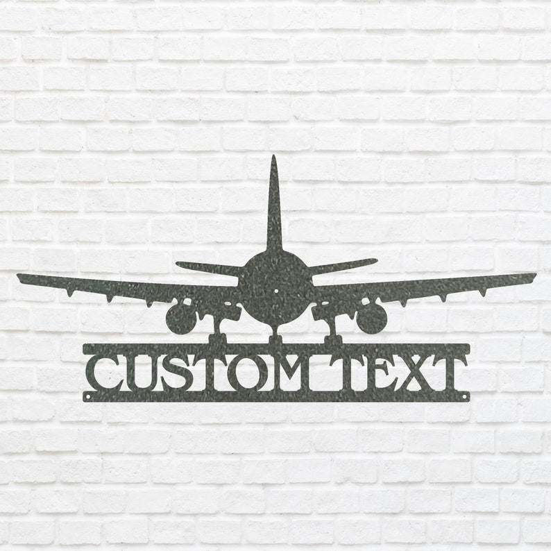 Personalized Airplane Metal Sign, Airplane Decor