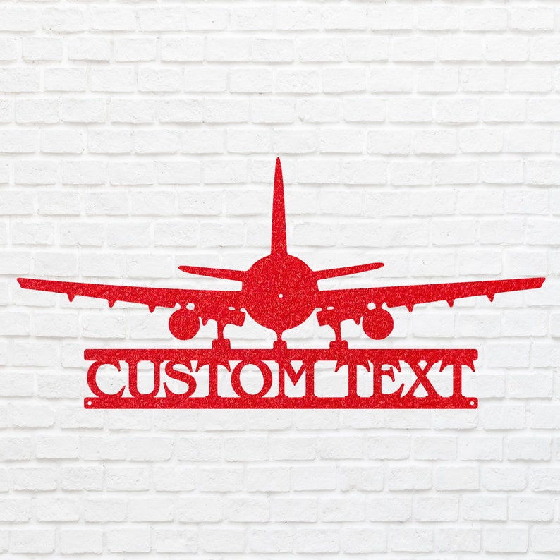 Personalized Airplane Metal Sign, Airplane Decor