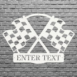 Chequered Flag Wall Art, Custom Race Flag Metal Wall Art
