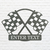 Chequered Flag Wall Art, Custom Race Flag Metal Wall Art