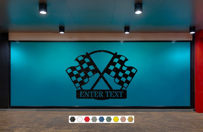 Chequered Flag Wall Art, Custom Race Flag Metal Wall Art