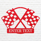 Chequered Flag Wall Art, Custom Race Flag Metal Wall Art