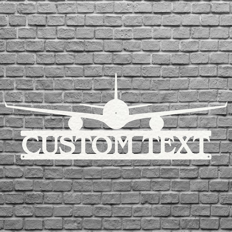 Personalized Airplane Sign Metal Wall Art