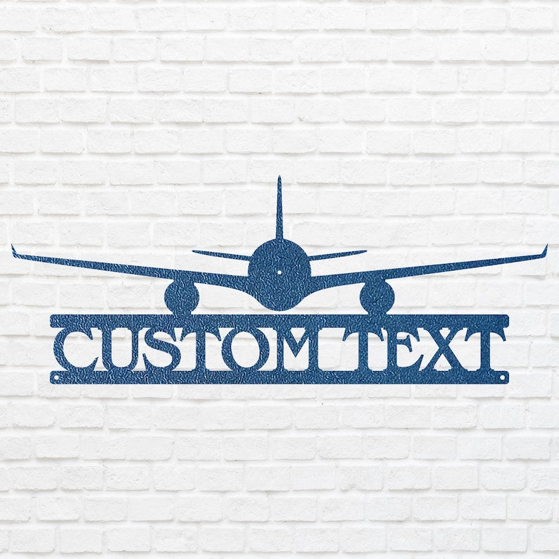 Personalized Airplane Sign Metal Wall Art