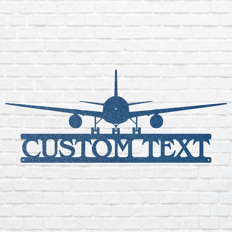 Personalized Airplane Metal Art, Airplane Wall Decor