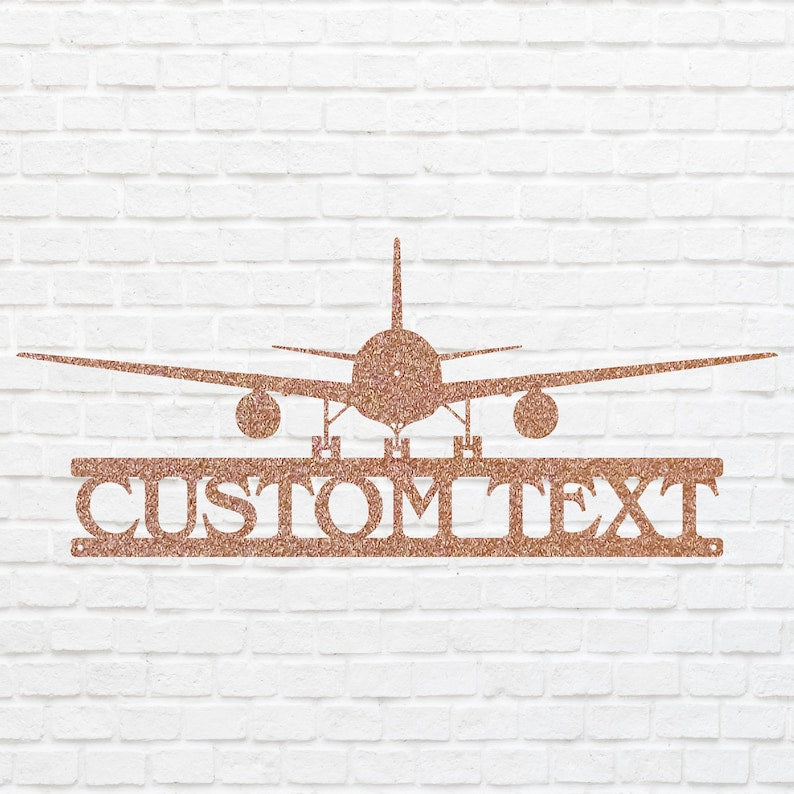 Personalized Airplane Metal Art, Airplane Wall Decor