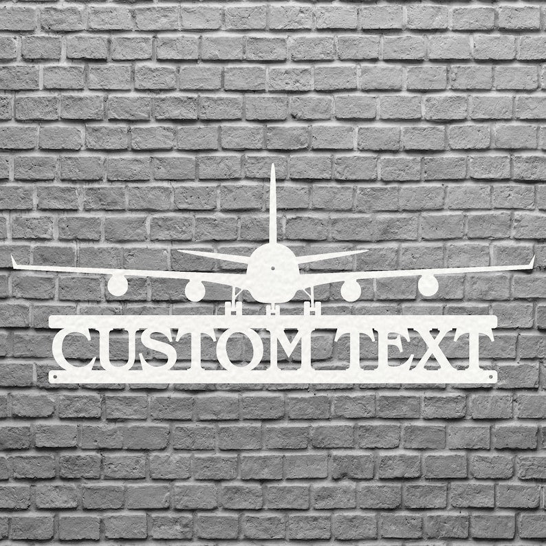 Personalized Airplane Metal Wall Art, Airplane Sign