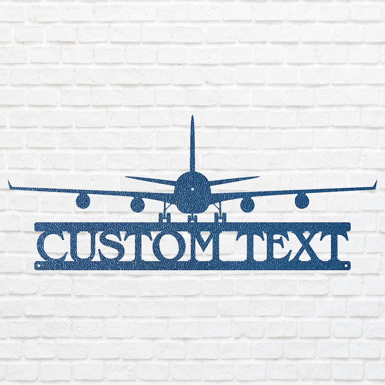 Personalized Airplane Metal Wall Art, Airplane Sign