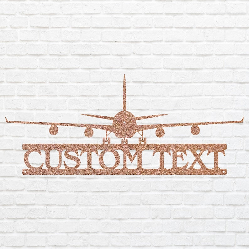 Personalized Airplane Metal Wall Art, Airplane Sign