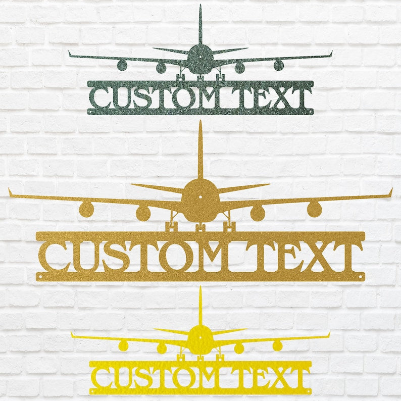 Personalized Airplane Metal Wall Art, Airplane Sign