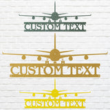 Personalized Airplane Metal Wall Art, Airplane Sign