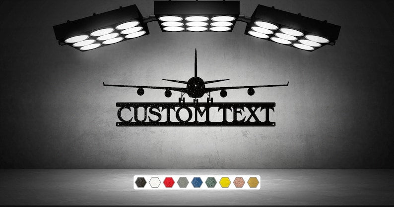 Personalized Airplane Metal Wall Art, Airplane Sign