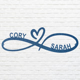 Custom Infinity Infinity Heart Metal Wall Art, Newlywed Gift