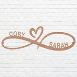 Custom Infinity Infinity Heart Metal Wall Art, Newlywed Gift