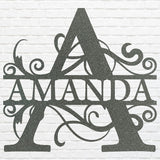 Custom Split Letter Monogram Sign Metal Wall Decor