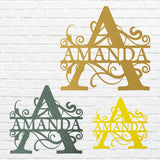 Custom Split Letter Monogram Sign Metal Wall Decor