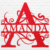 Custom Split Letter Monogram Sign Metal Wall Decor