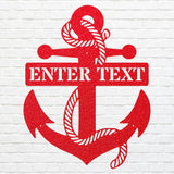 Personalized Anchor Wall Art, Black Metal Wall Art