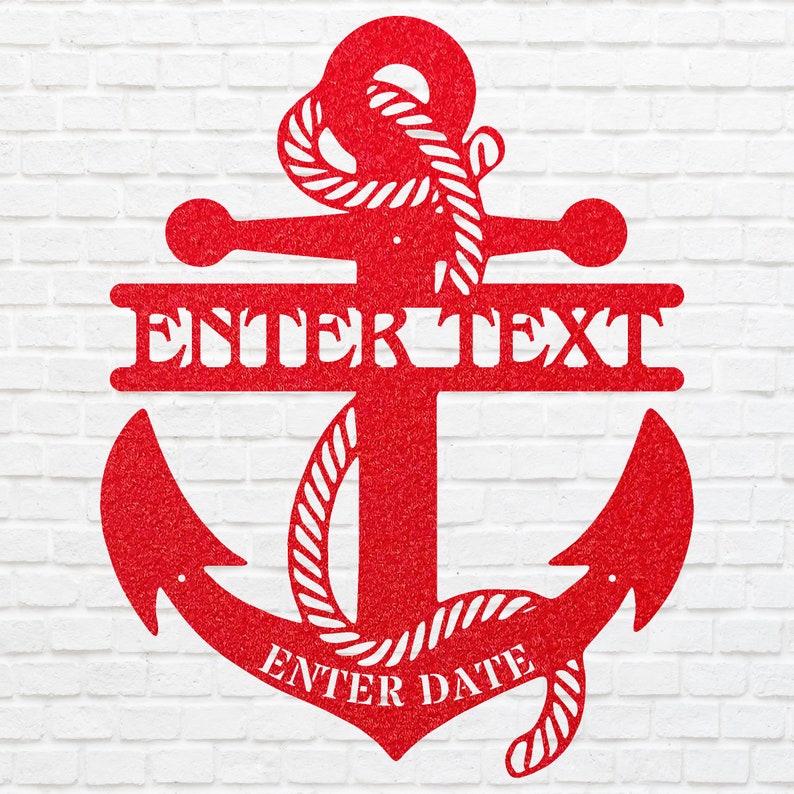Personalized Anchor Sign Metal Wall Art