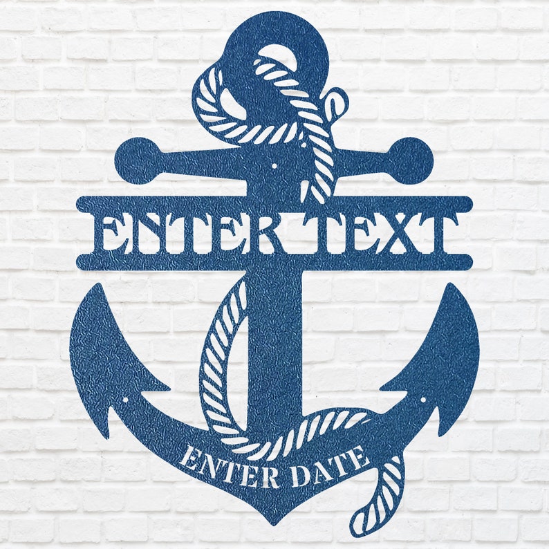 Personalized Anchor Sign Metal Wall Art