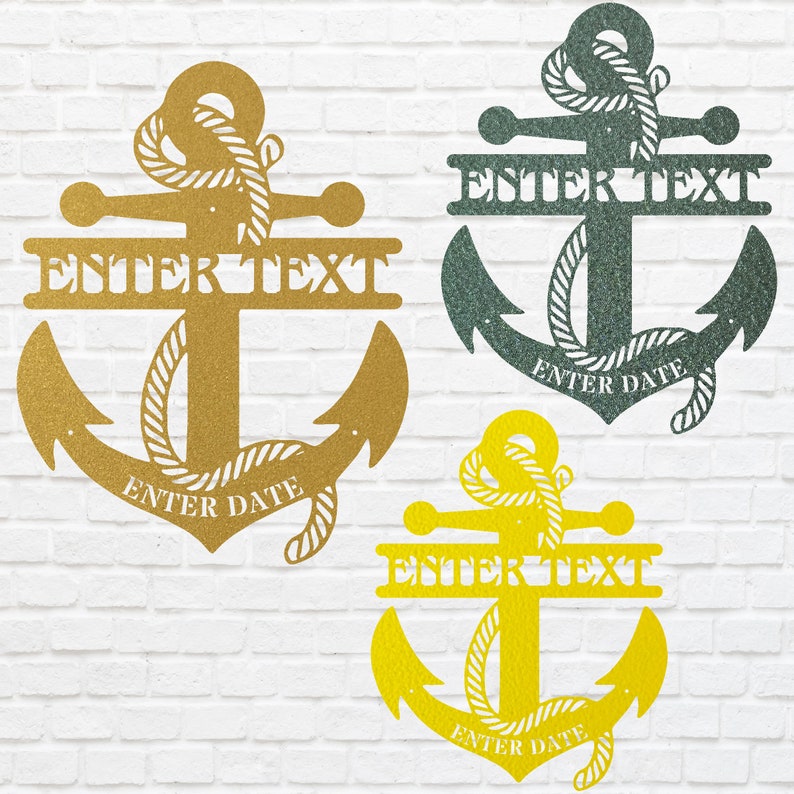 Personalized Anchor Sign Metal Wall Art