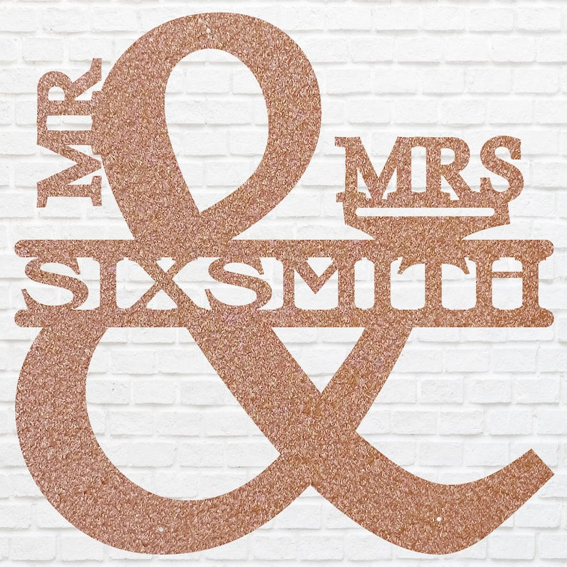 Personalized Mr and Mrs Sign for Wall, Metal Wedding Sign