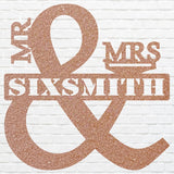 Custom Mr And Mrs Sign Metal Wall Art, Newlywed Gift