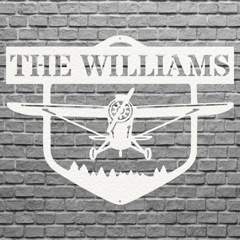 Personalized Airplane Wall Art, Airplane Metal Sign