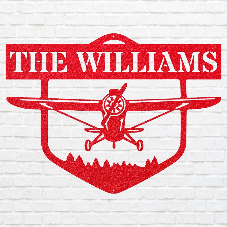 Personalized Airplane Wall Art, Airplane Metal Sign