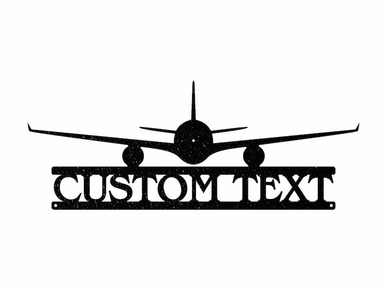 Personalized Airplane Sign Metal Wall Art