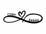 Custom Infinity Infinity Heart Metal Wall Art, Newlywed Gift