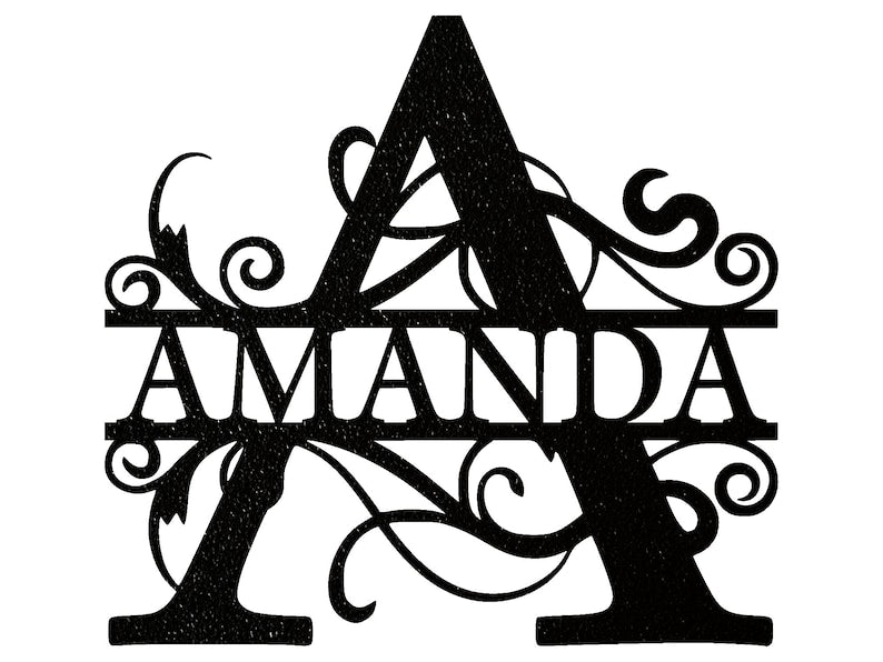 Custom Split Letter Monogram Sign Metal Wall Decor