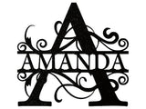 Custom Split Letter Monogram Sign Metal Wall Decor