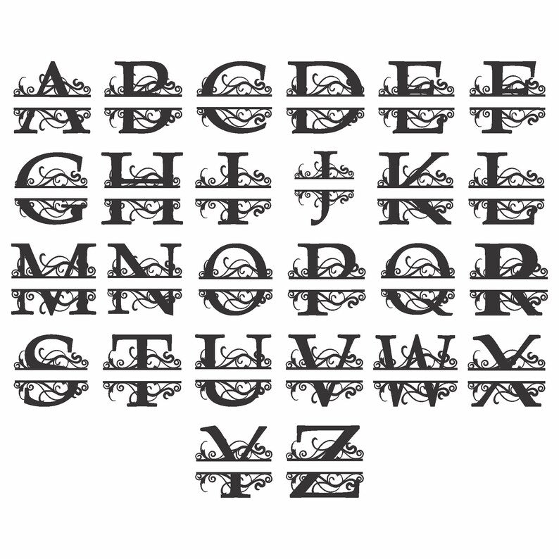 Custom Split Letter Monogram Sign Metal Wall Decor