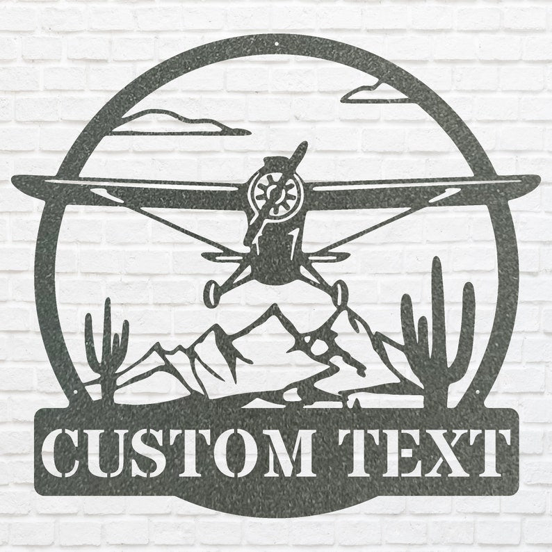 Custom Airplane Metal Sign, Airplane Metal Wall Art