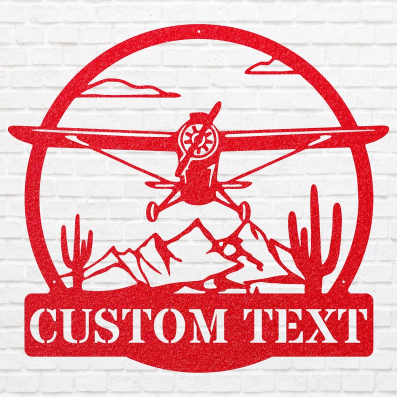 Custom Airplane Metal Sign, Airplane Metal Wall Art