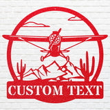 Custom Airplane Metal Sign, Airplane Metal Wall Art