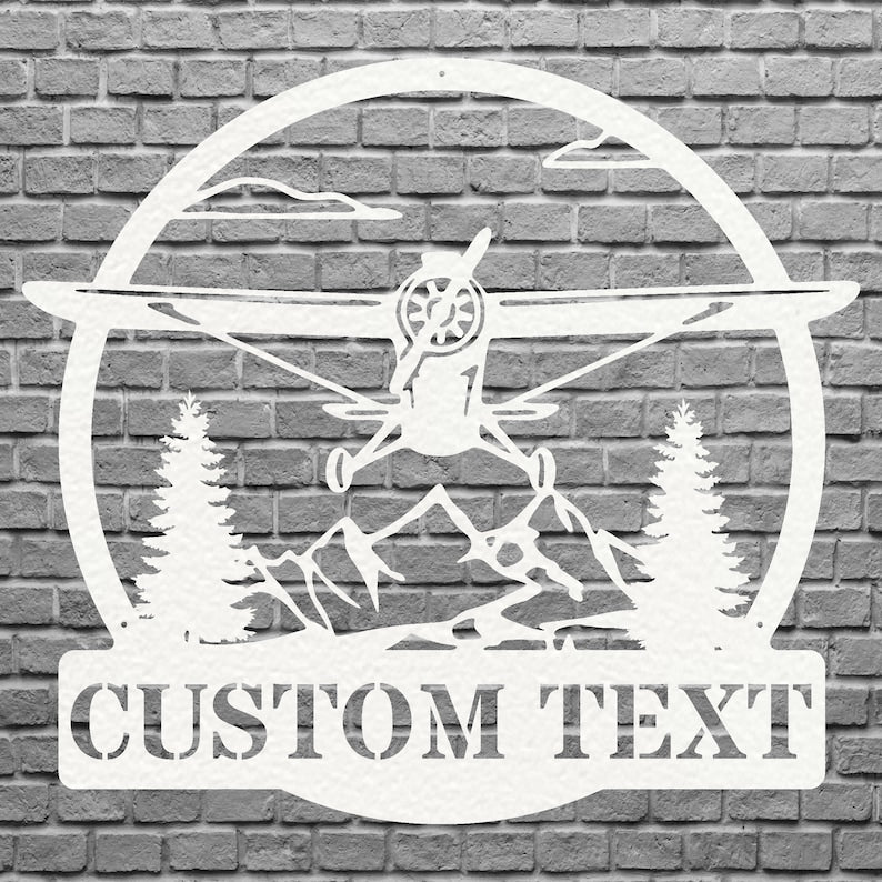 Custom Airplane Metal Wall Art, Front Door Sign