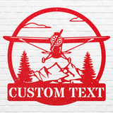 Custom Airplane Metal Wall Art, Front Door Sign