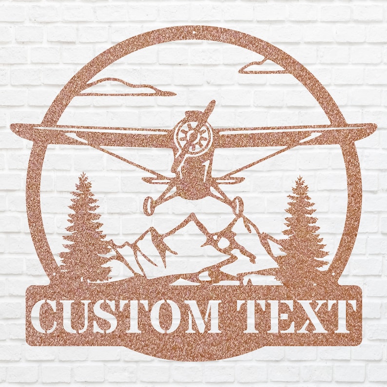 Custom Airplane Metal Wall Art, Front Door Sign