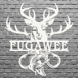 Custom Fish and Deer Metal Sign, Metal Wall Art
