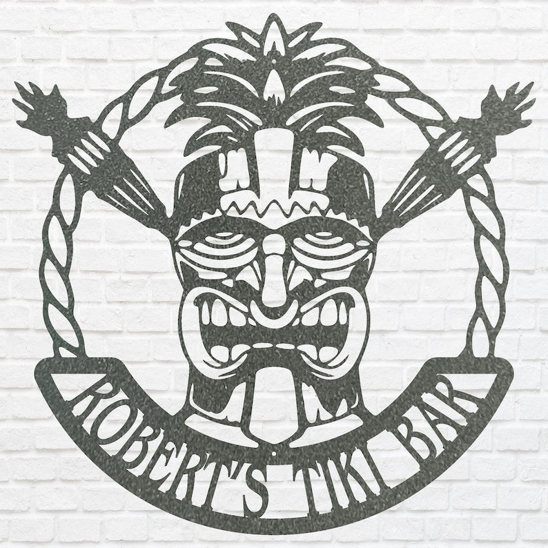 Personalized Tiki Bar Outdoor Metal Art